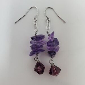 Amethyst Chip Earrings
